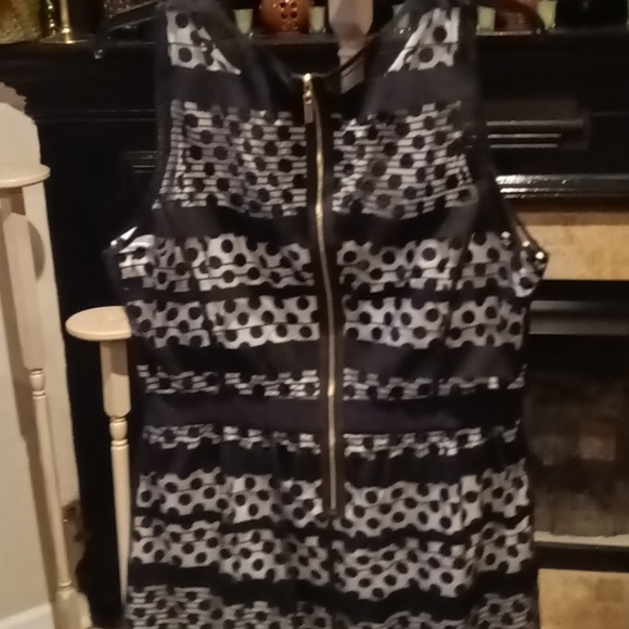 FINAL PRICE NWOT Jessica Simpson black/ white sheer polkadot dress w 20" zipper - Picture 13 of 16
